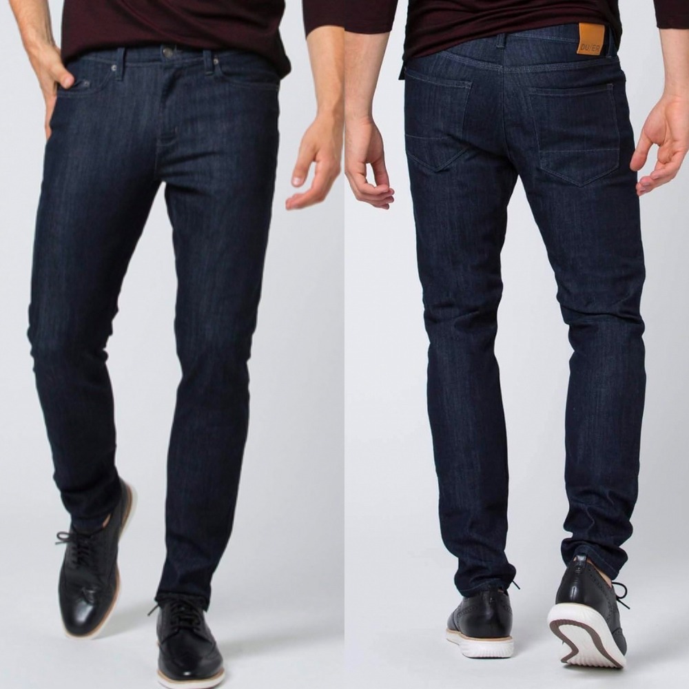 DUER L2X Performance Relaxed Taper Jeans Mens 31 x 30 Dark Blue Denim MFLR3002